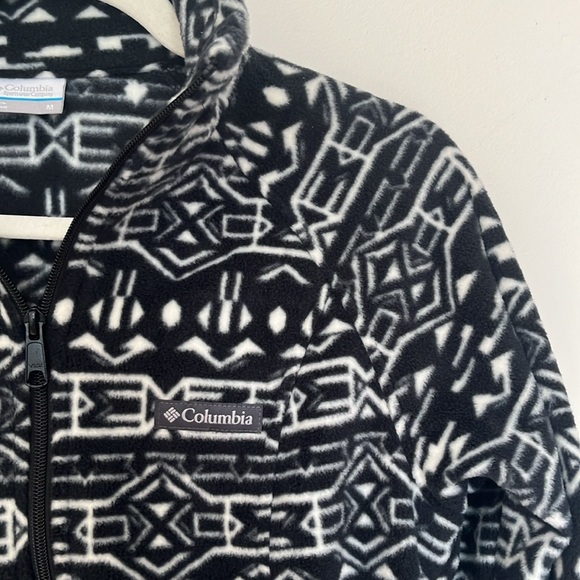 Columbia Fleece Benton Springs Black 80s Strip Full Zip Jacket Coat NWT - Picture 7 of 12